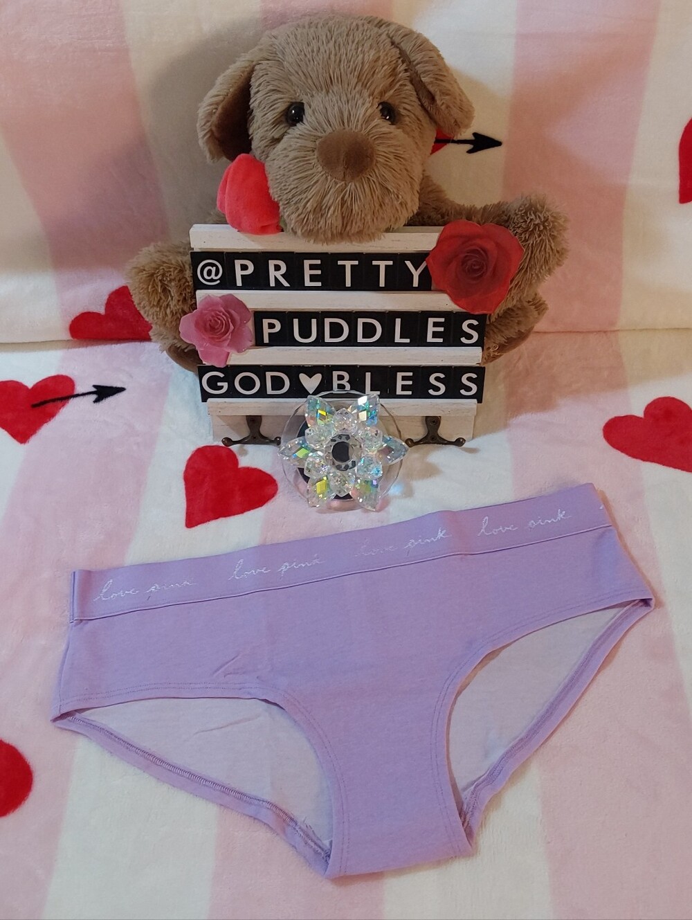 💜 #3 PINK Victoria's Secret Purple Blush Script Logo Hipster Panty 💜